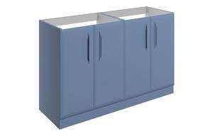 Stafford 1200mm Floor Standing 4 Door Basin Unit (No Top) - Matt Misty Blue